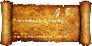 Guttenberg Bíborka névjegykártya